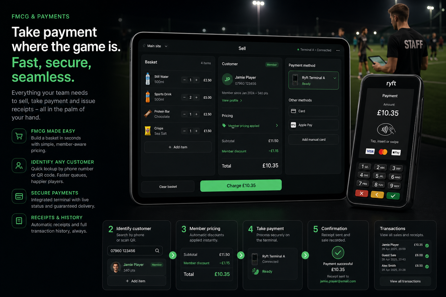 4Nines iPad payment and FMCG flow
