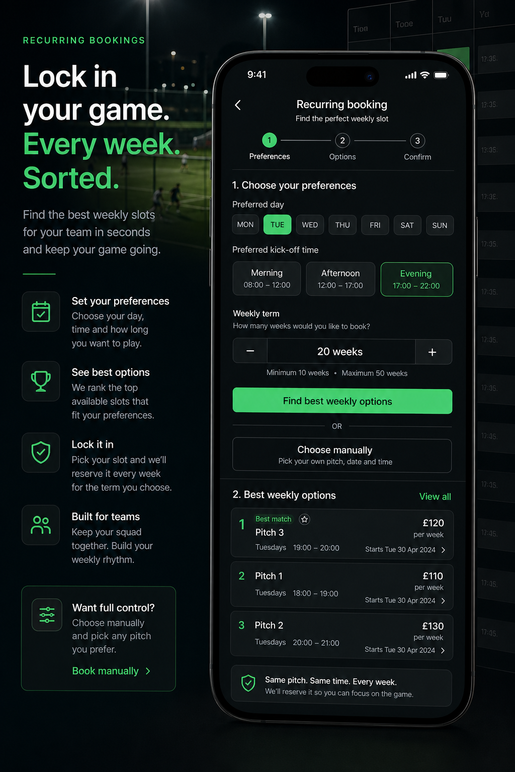 4Nines recurring booking experience